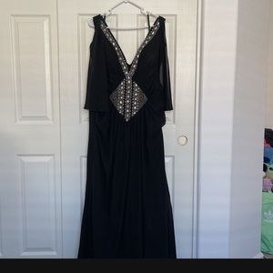 Black maxi gown with beading